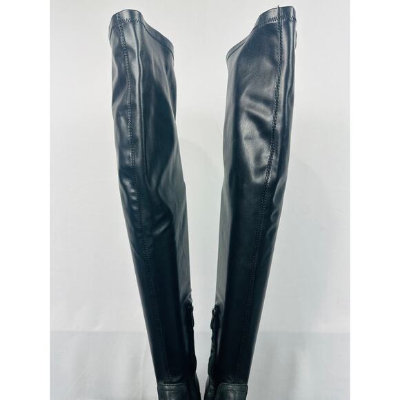 Sam Edelman Women's Remi Black Leather Pull On Over The Knee Boots Size 8 - Picture 4 of 13